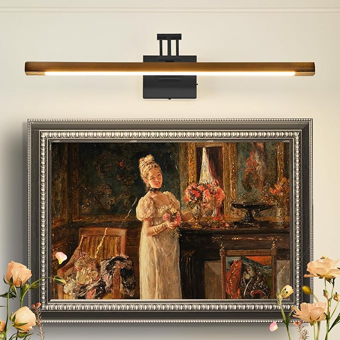 Wood Picture Lights for Wall Hardwired Gold Picture Frame Light Dimmable