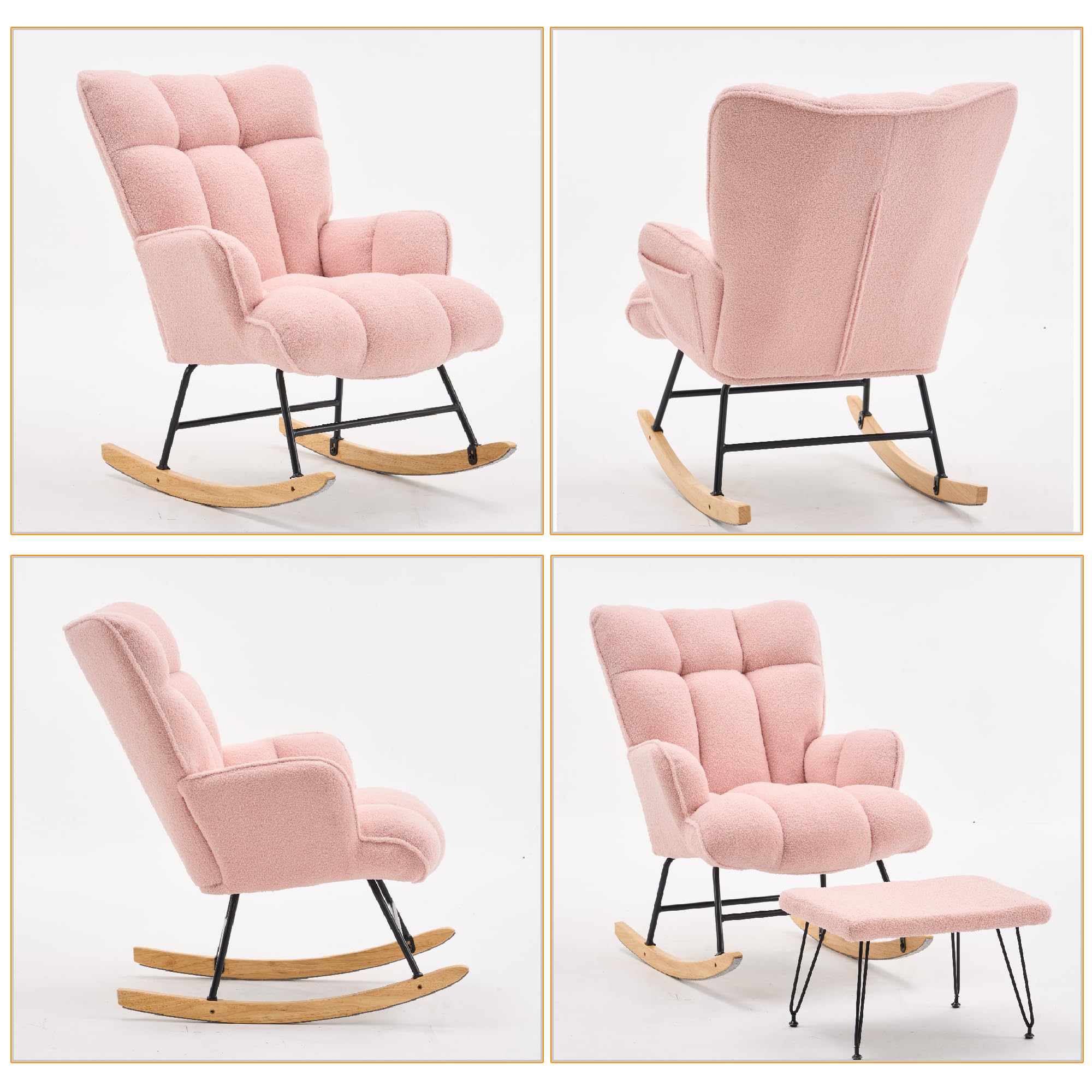 Nursery Glider Rocking Chair with Ottoman