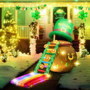 6ft St Patricks Day Inflatable Outdoor Decorations Blow up Leprechaun Trap