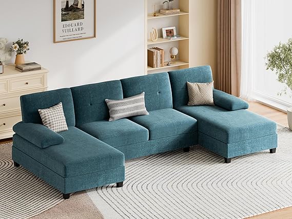 Sectional Couches for Living Room, U-Shaped Sofa with Chaise
