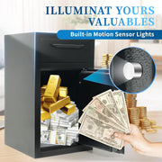 4 Cuft Drop Safe Box for Business, Depository Safe with Drop Slot, Anti-Theft Money Safe with Digital Lock & Key, 2-in-1 Drop Slot Safes for Home Business Use, Cash Document Jewelry Storage (4 CU FT)