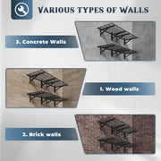Jusgym 4 Pack Heavy Duty Garage Wall Shelving Set (2x3ft), Wall Mounted Garage Shelves 1000lbs Capacity, 24"x72" Wall Shelf Storage Rack Floating Shelves, Black
