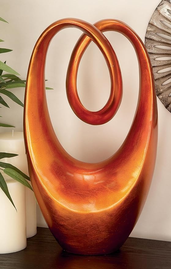 Abstract Decorative Sculpture Swirl Home Decor Statue, Accent Figurine 14" x 8" x 31"