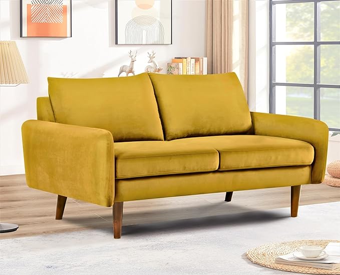Kent Velvet Loveseat Sofa for Modern Living Rooms and Compact Spaces