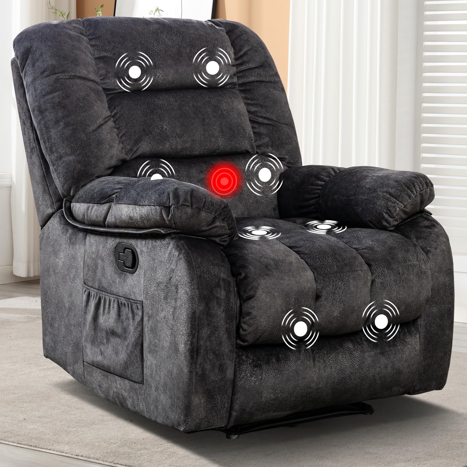 Massage Recliner Chair with Vibration Massage and Heat,living room