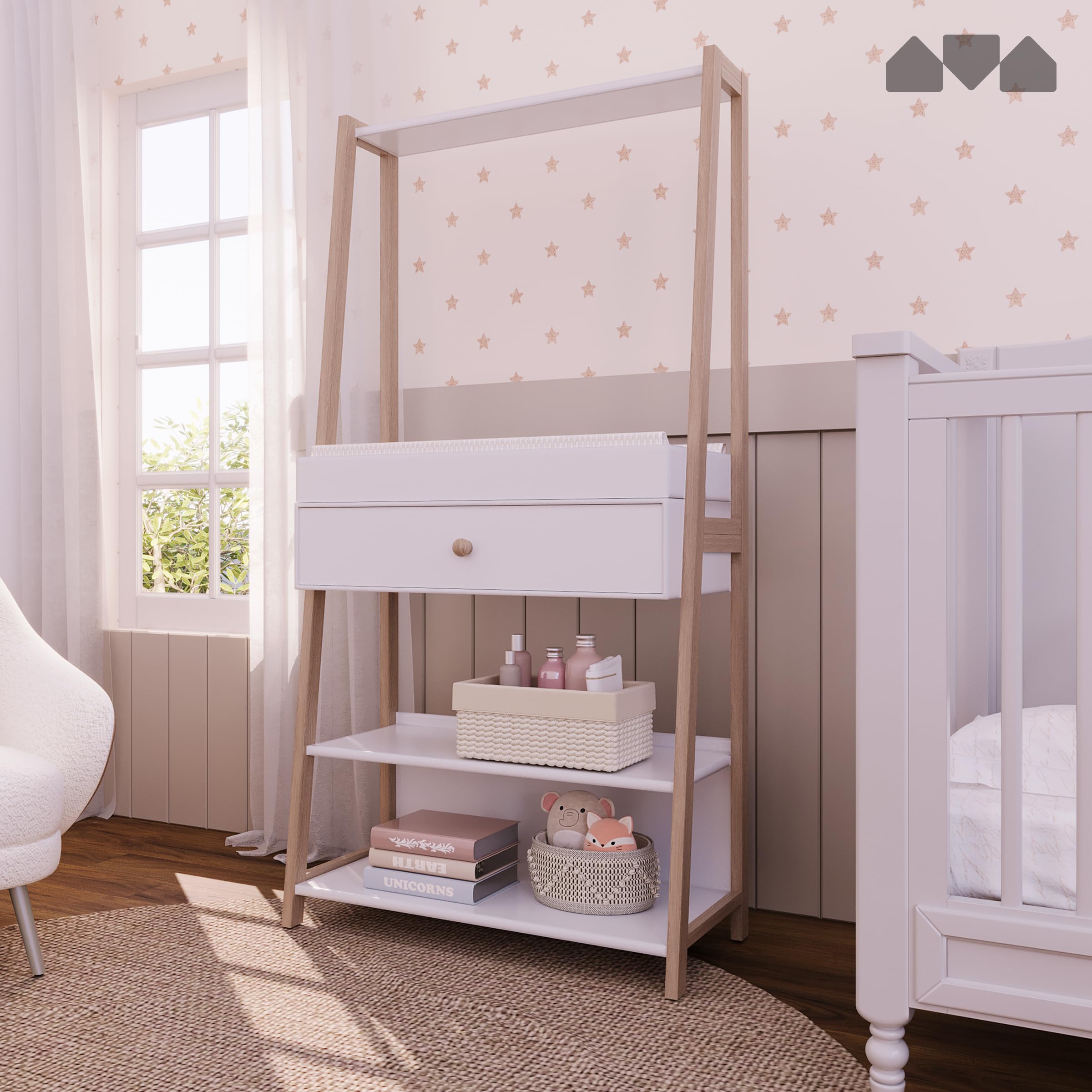 Modern Nursery Dresser Changing Table & Baby Changing Table with Storage