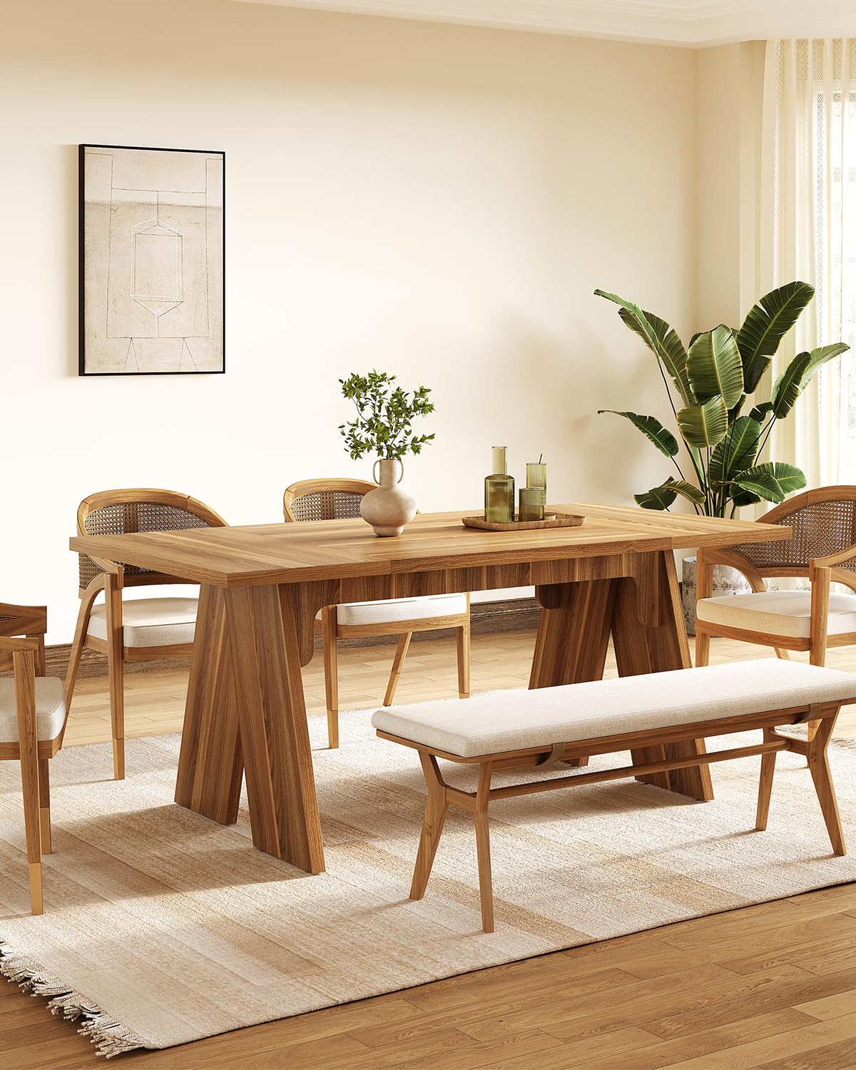 Dining Table for 6 People, Large 70.9 Inches Long Dining Room Table