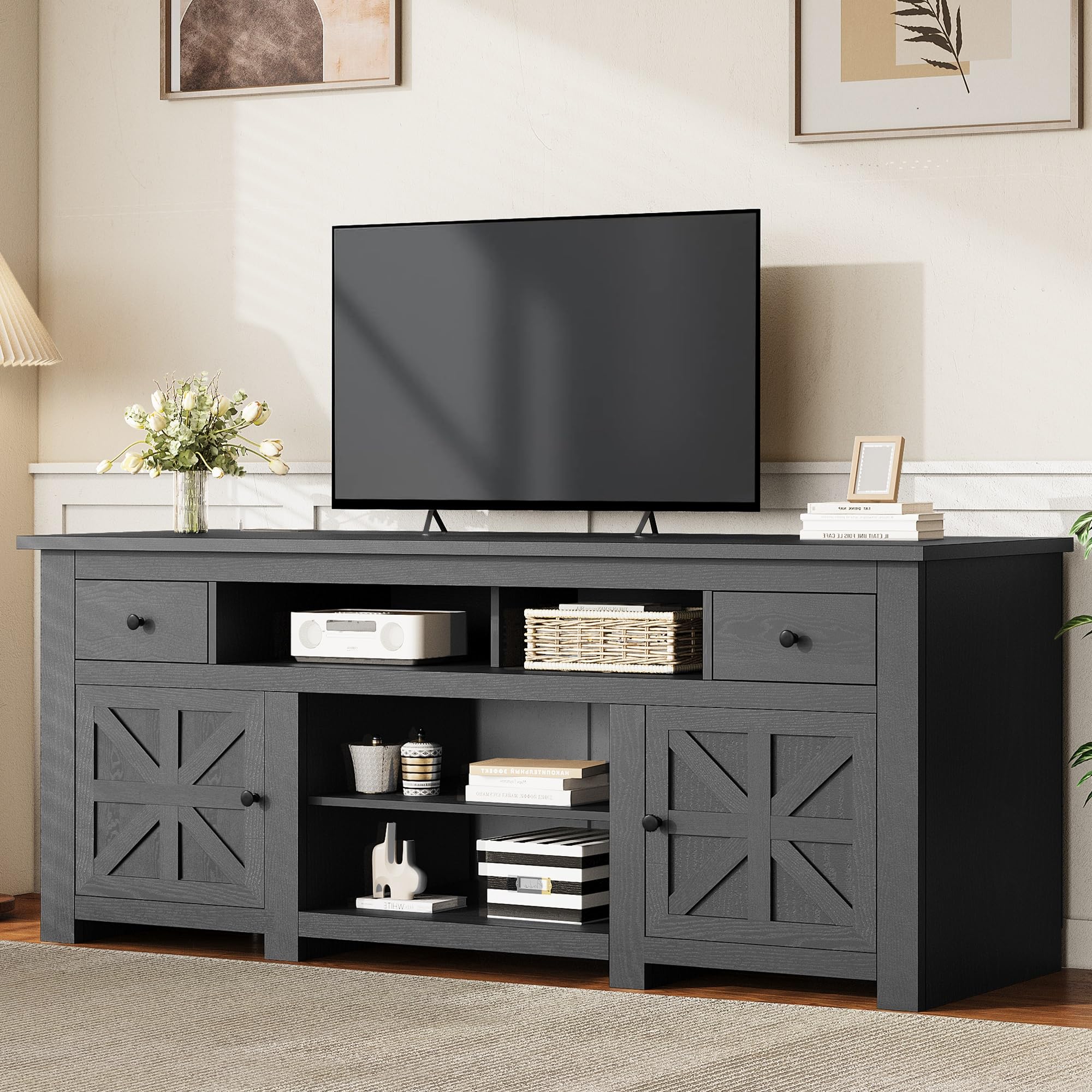 TV Stand for 75/80 Inch TV, Entertainment Center, TV Cabinet,living room