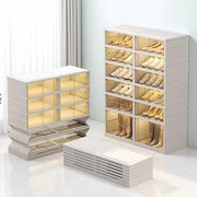 Foldable Shoe Rack Organizer for Closet 9 Tier-18 Pairs Stackable Shoe Storage Cabinet