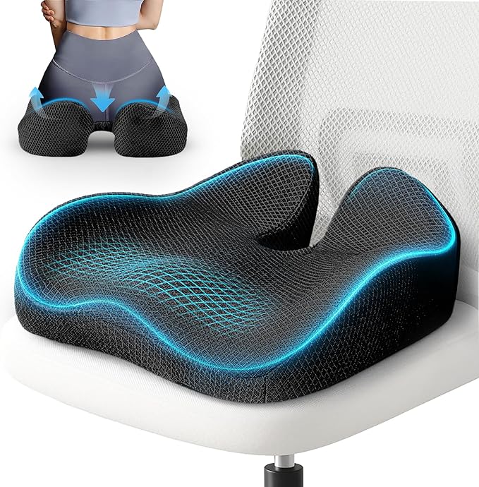 Seat Cushions for Office Chairs, Extra Large 19" x 17" Ergonomic Memory Foam Seat