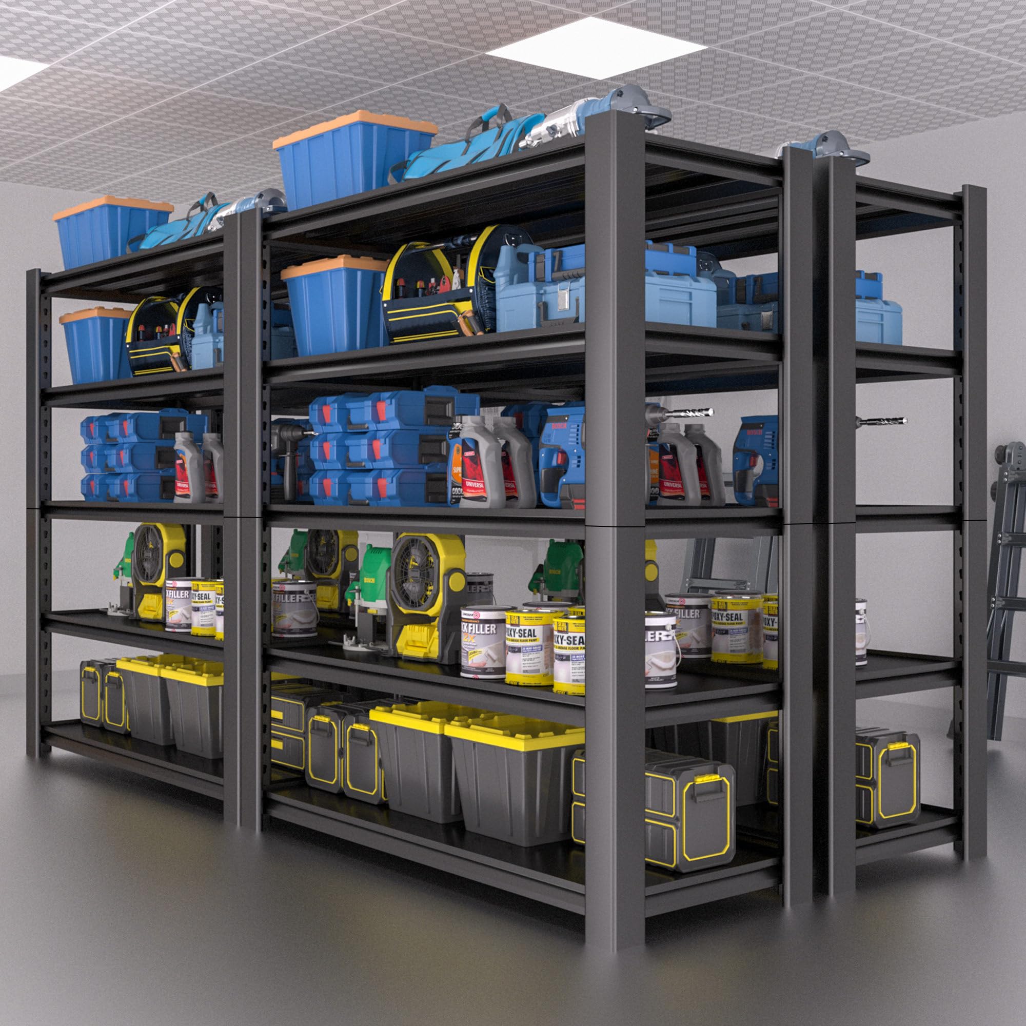 Storage Furniture 5-Tier Heavy Duty Garage Shelving Unit, 3000 LBS Capacity Metal Storage