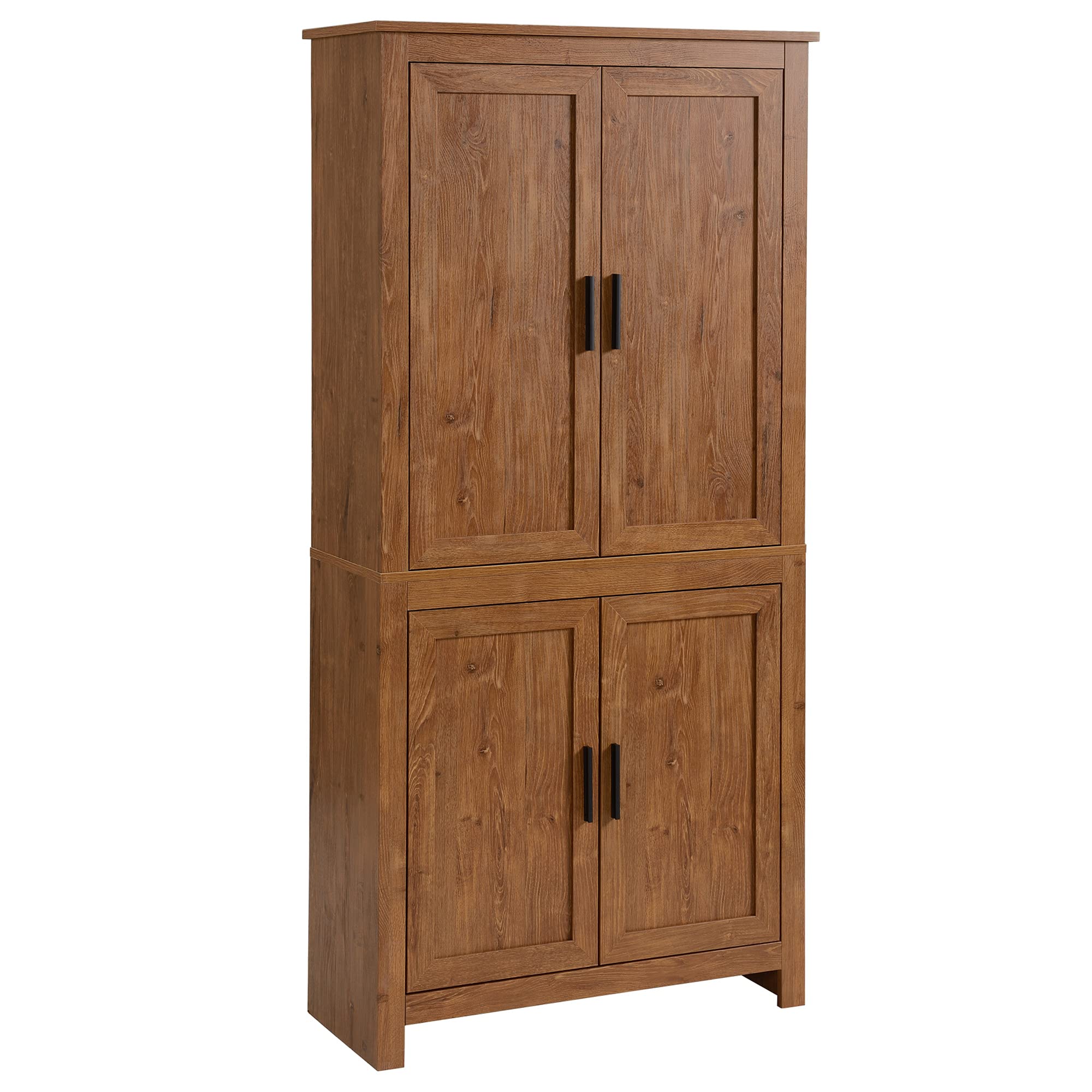 64" Kitchen Pantry Cabinet, Freestanding Storage Cabinet with 4 Doors