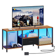 Stand with Charging Station, Wall Mounted Entertainment Center