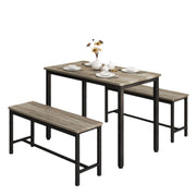 Dining Table Set for 4, Kitchen Room Table Set with 2 Benches