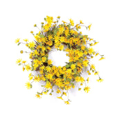 Indoor/Outdoor Daisy Wreath, Yellow