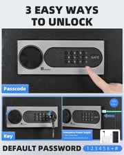 DAYI Safe Box, 2.0 Cubic Feet Home Safe with Fireproof Waterproof Bag, Security Safe Box for Money Cash Valuables, Digital Electronic Keypad, Dual Alarm System, Removable Shelf - D-45