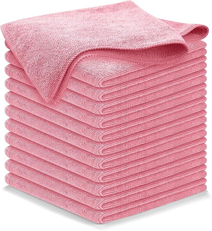 Microfiber Cleaning Cloth Grey - 12 Pcs (12.5"x12.5") - High Performance - 1200 Washes