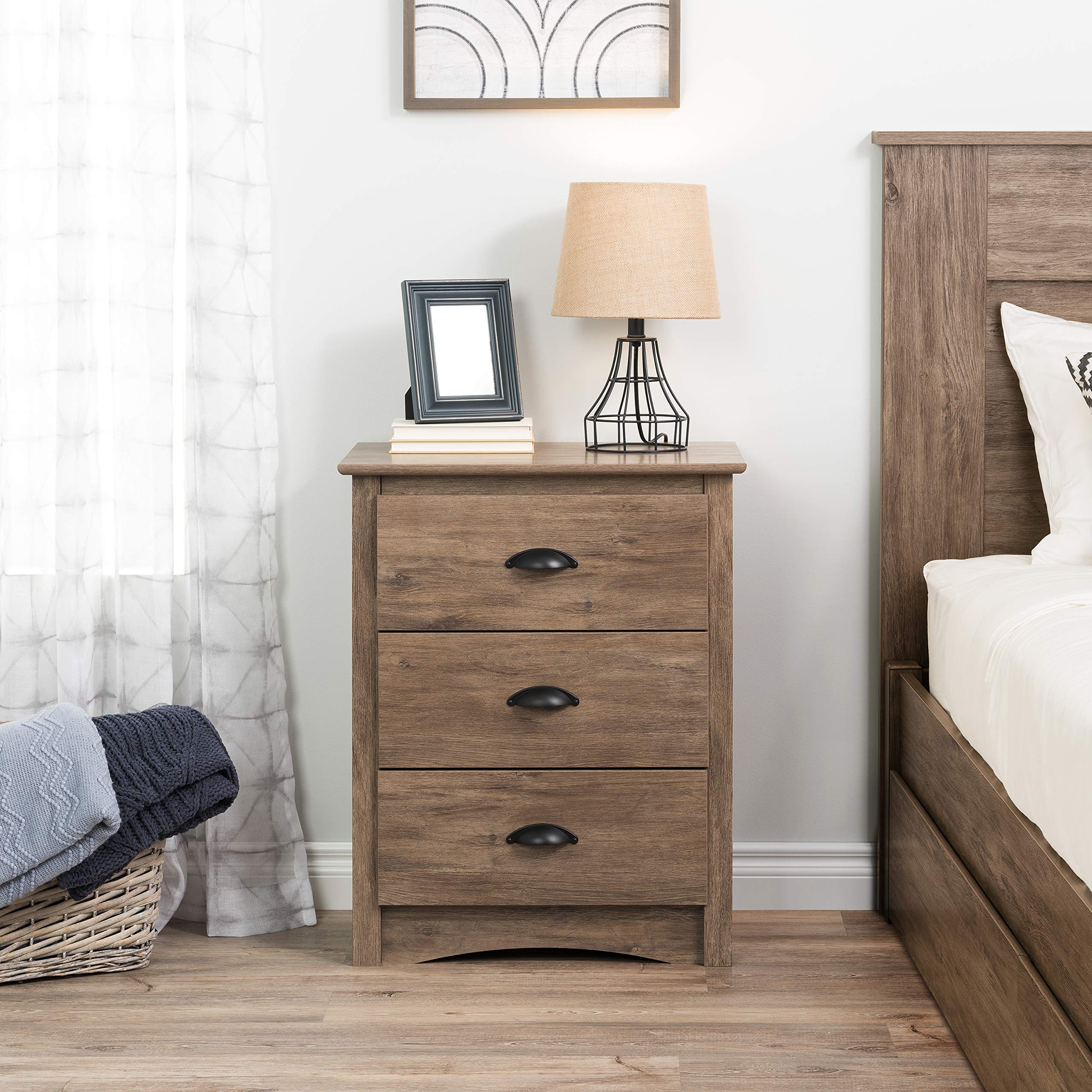 Salt Spring 6-Drawer Tall Chest, Drifted Gray & Salt Spring 3-Drawer Tall Nightstand