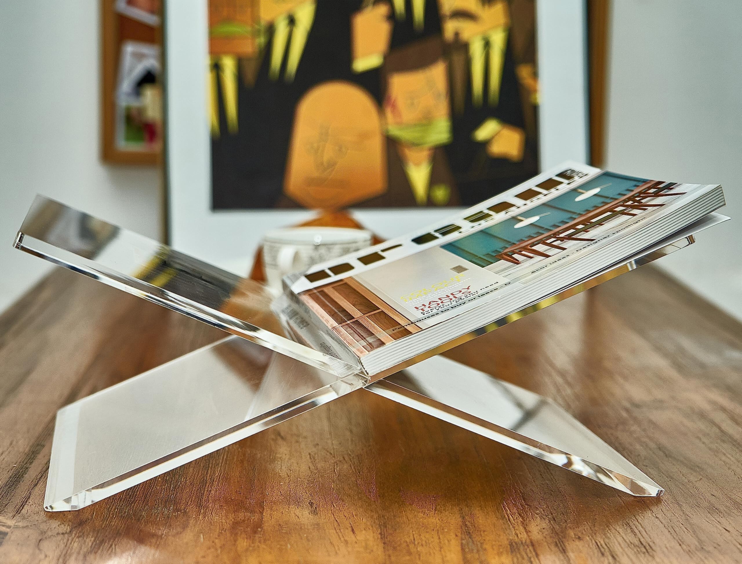 Clear Acrylic Book Stands - Cross Frame Acrylic Book Holder, Open Bookstand