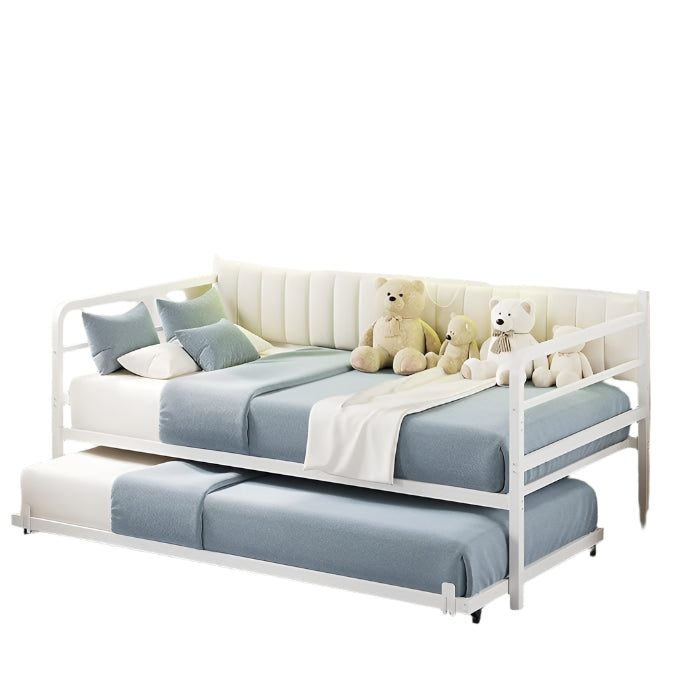 Daybed with Trundle, LED Lights and Charging Station, Twin Size Daybed
