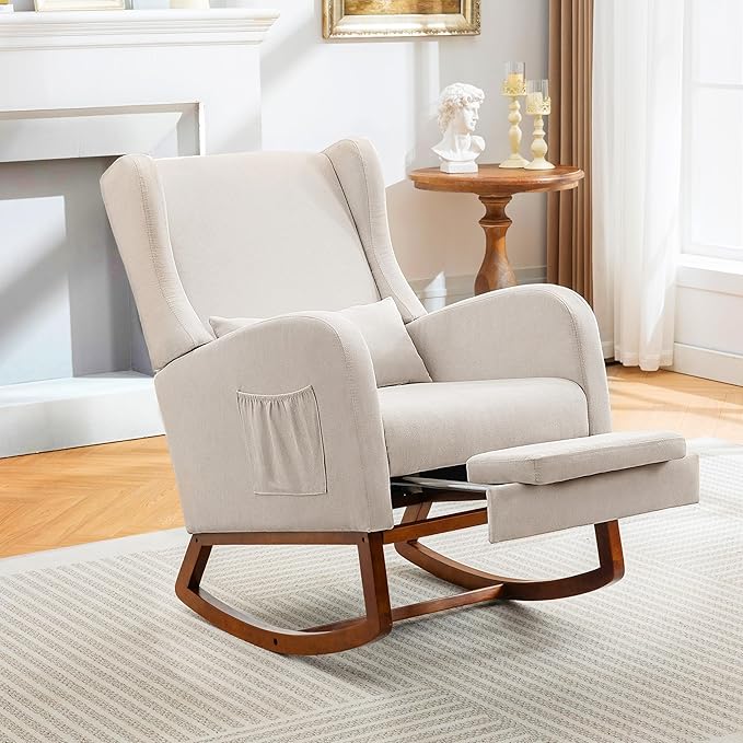 Rocking Chair Nursery Glider Chair with Foot Rest