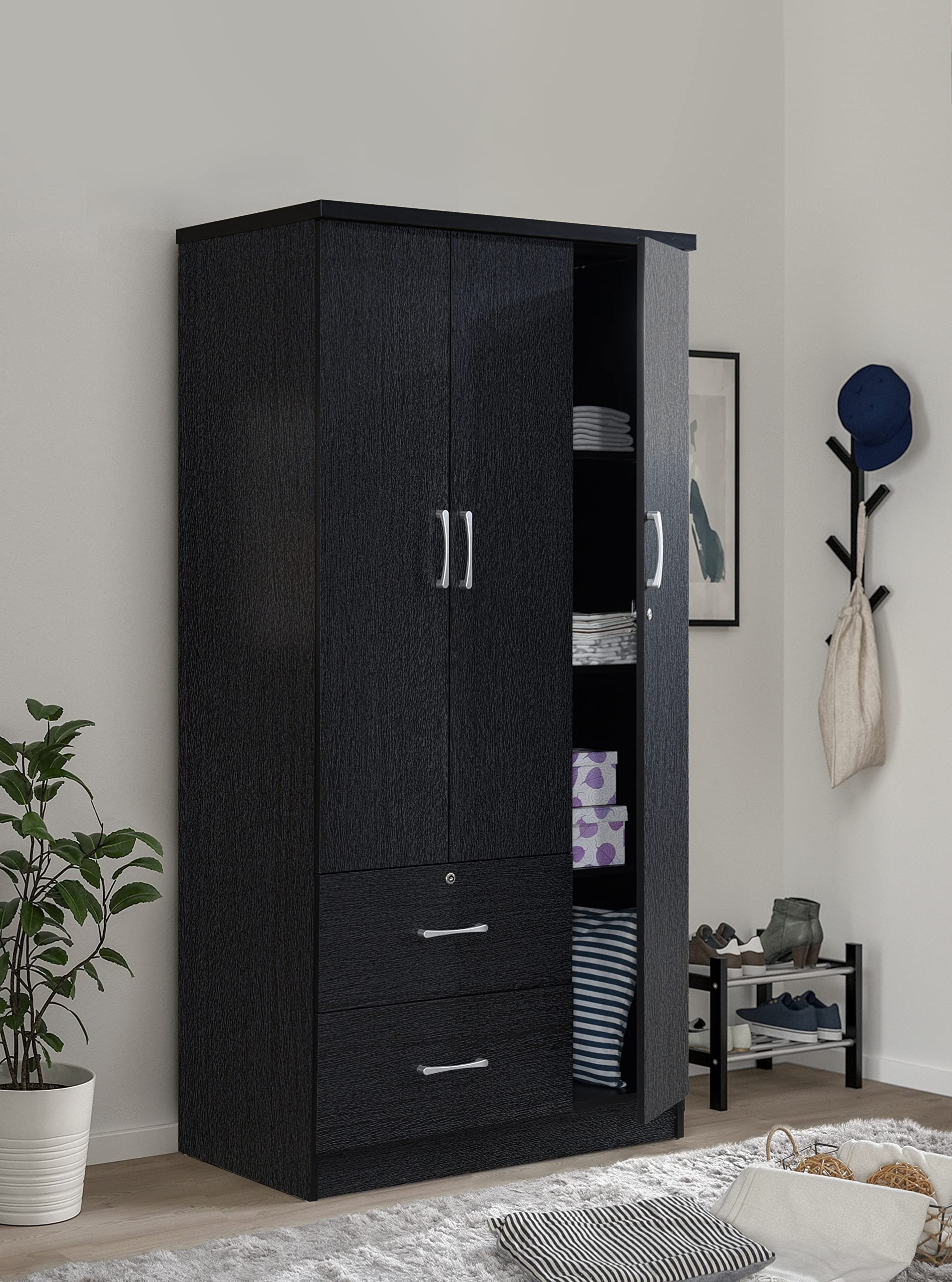 Hodedah Bedroom Armoires, 21"D x 36"W x 72"H