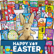 Easter Care Package (50ct) - Candy Snacks Treats Plush Bunny Chocolate Cookies