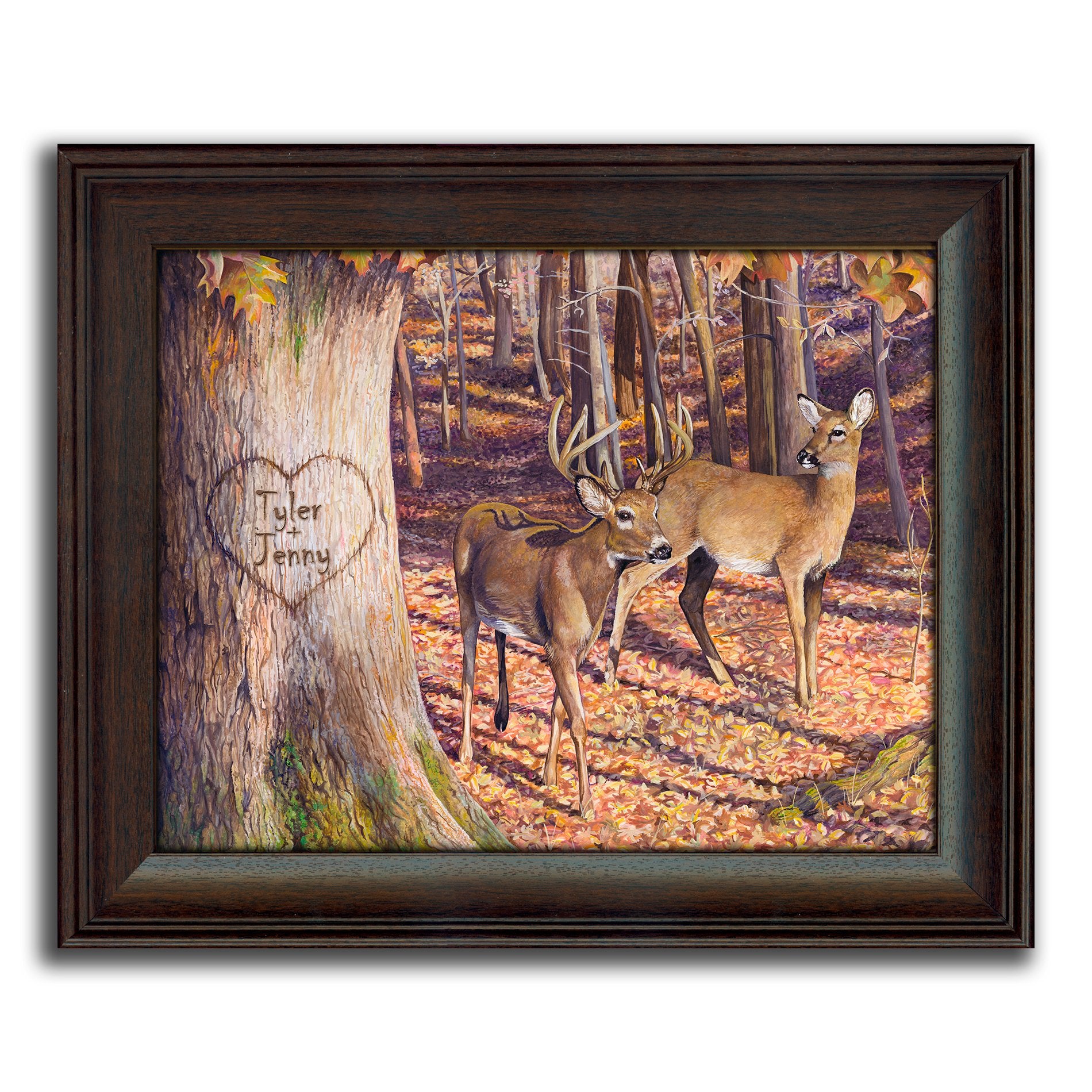 Personalized Romantic Wildlife Themed Art | Customized with Your Names |Unique Wedding