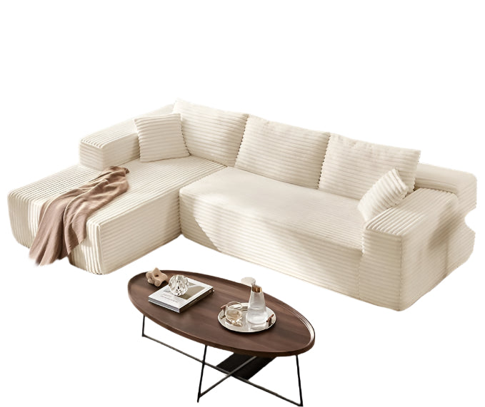 Modular Sectional Sofa: 106'' Corduroy Cloud Couch L Shaped Sofas