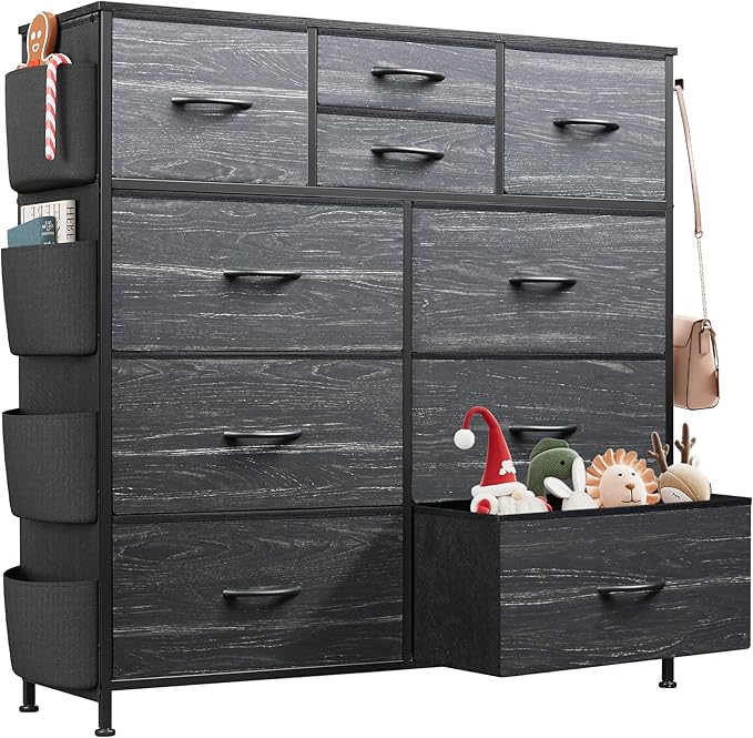 Dresser for Bedroom with 10 Drawers, Fabric Dresser Chest of Drawers