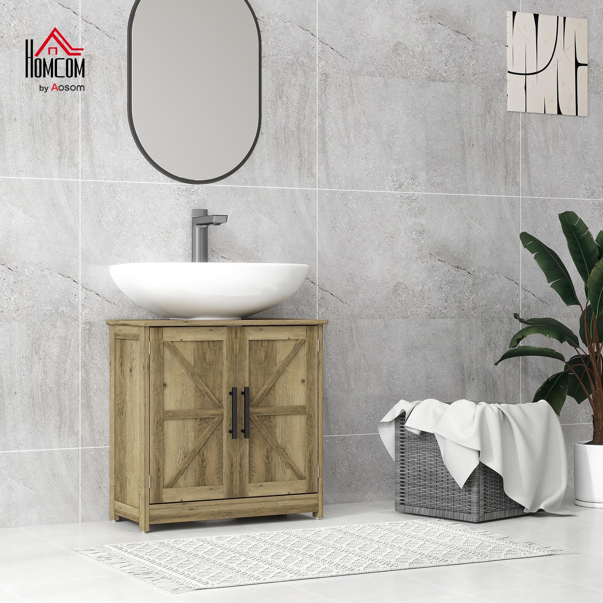 Pedestal Sink Storage Cabinet, Farmhouse Freestanding Bathroom Sink Cabinet