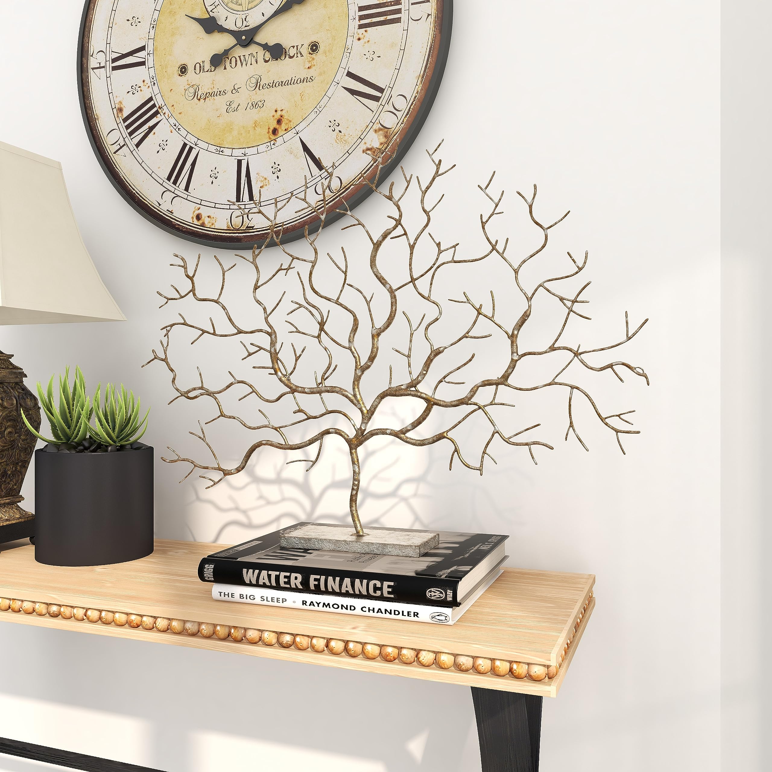 79 Metal Tree Decorative Sculpture Home Decor Statue, Accent Figurine 32" x 4" x 24"