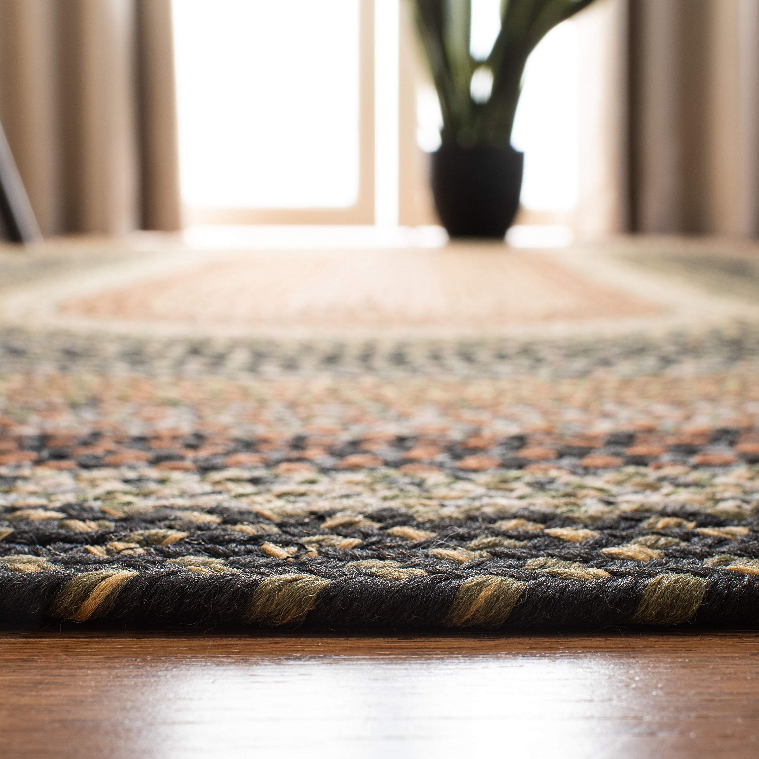 Braided Collection Area Rug - 4' x 6' Oval, Multi Color, Handmade