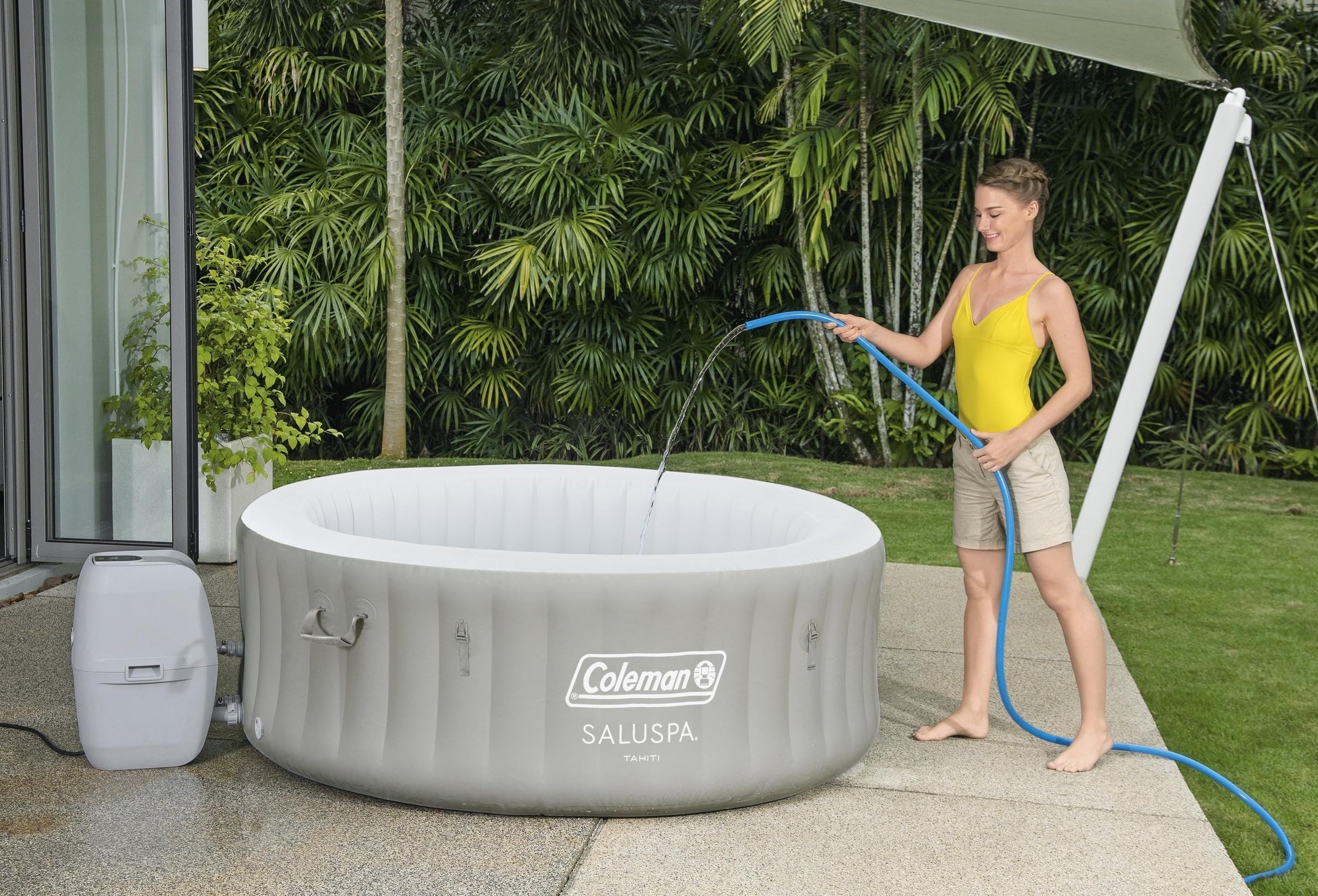 EnergySense AirJet Inflatable Hot Tub Spa (71" x 26") | Portable Hot Tub