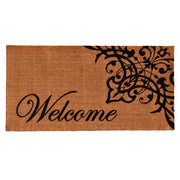 121353672 Scroll Welcome Doormat, 3' x 6', Natural/Coir