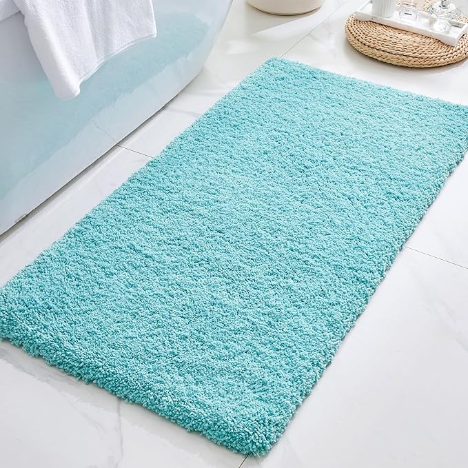 Pink Bathroom Rugs 48" × 24" Non Slip & Super Absorbent Extra Thick Soft