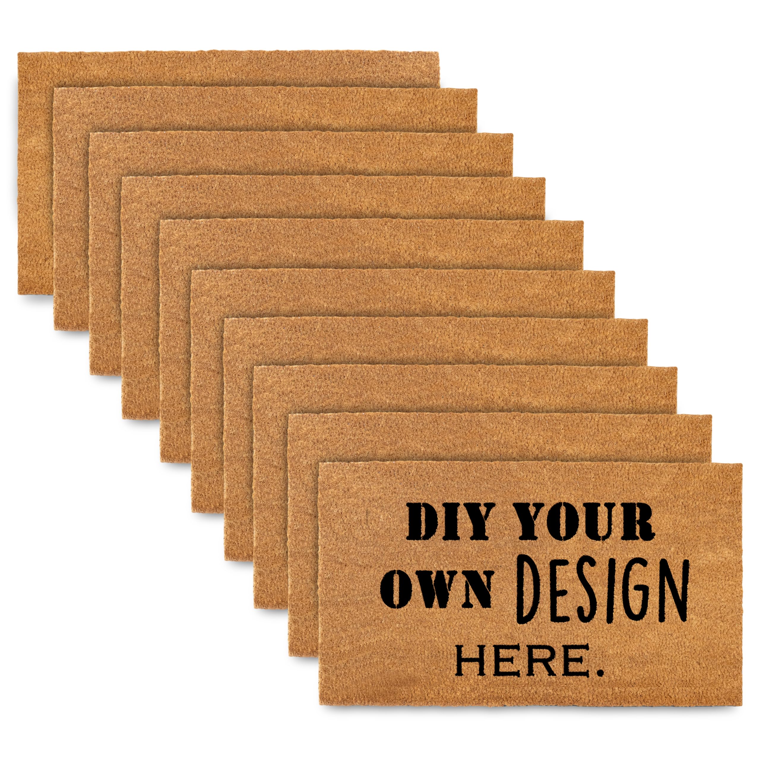 Plain Coir Doormat Bulk 30x17 Inch, Blank Door Mat 10 Pack for Crafting Painting