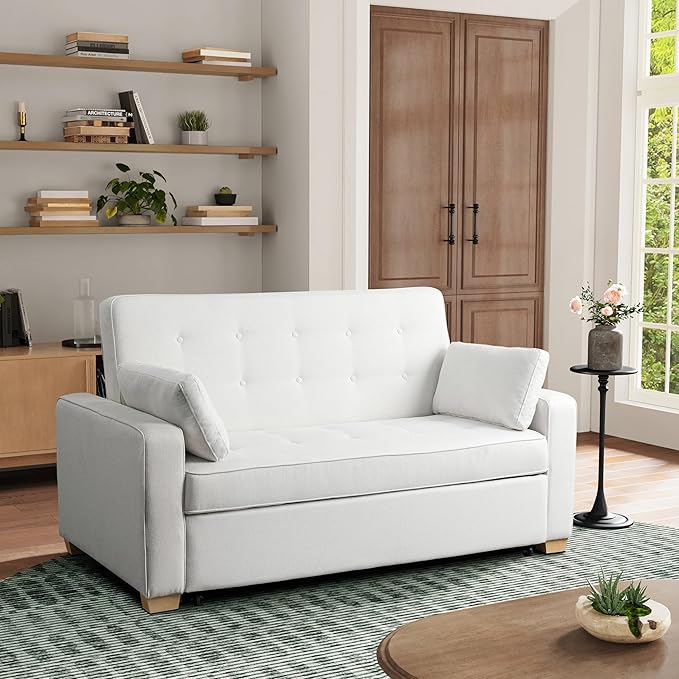 Ainsley Loveseat with Pull Out Sleeper Microfiber Java Queen