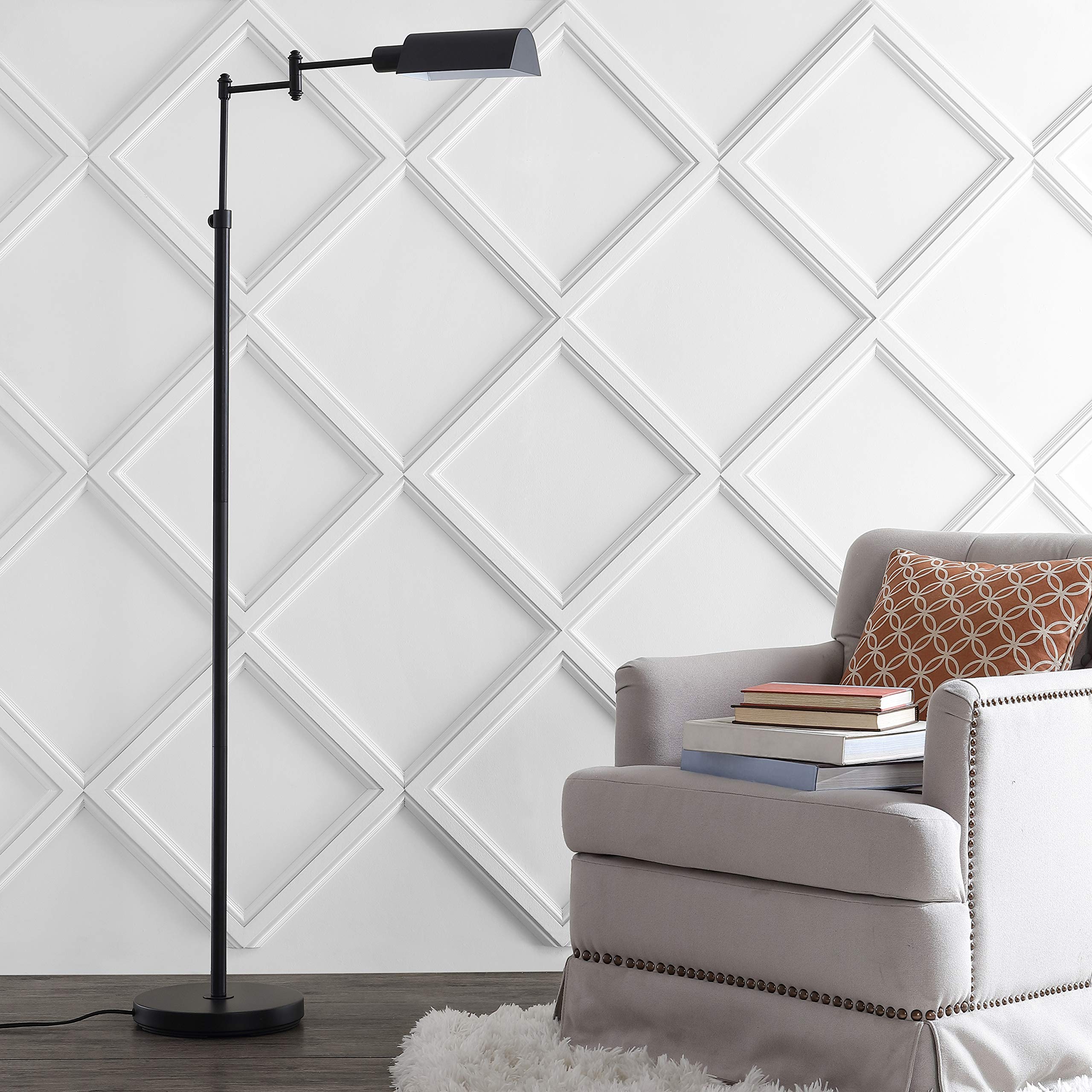 FLL4064A Lighting Watson Adjustable Orb (LED Bulb Included) Floor Lamp, Black