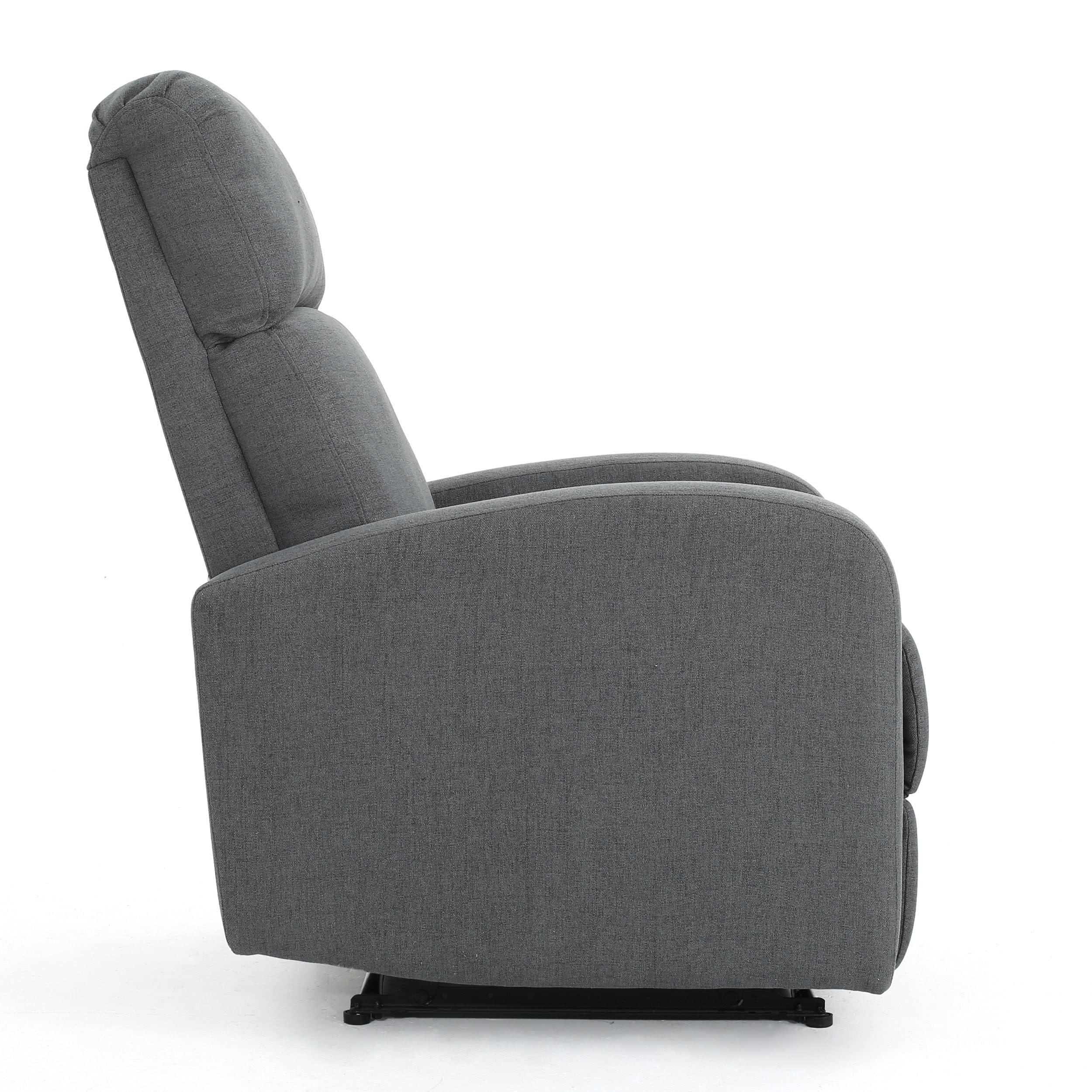 Gaius Classic Fabric Recliner, Charcoal / Black,living room