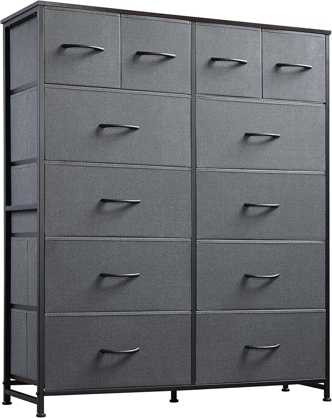 Tall Dresser for Bedroom with 12 Drawers, Chests of Drawers, Fabric Dresser