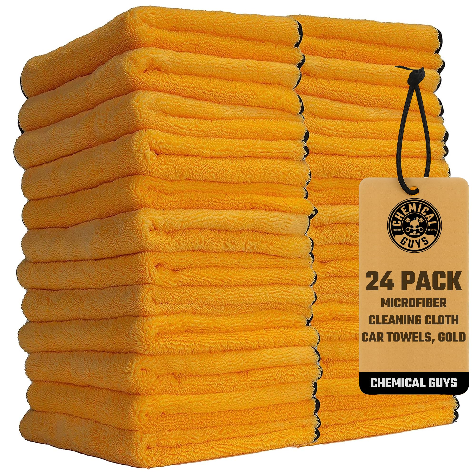 MIC_506_24 Professional Grade Premium Microfiber Towels, Gold (16 Inch x 16 Inch) (Pack