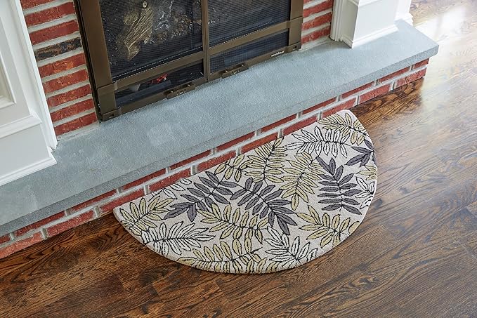 Beige Hand Tufted 100% Wool Hearth Rug - Protects Floor from Heat