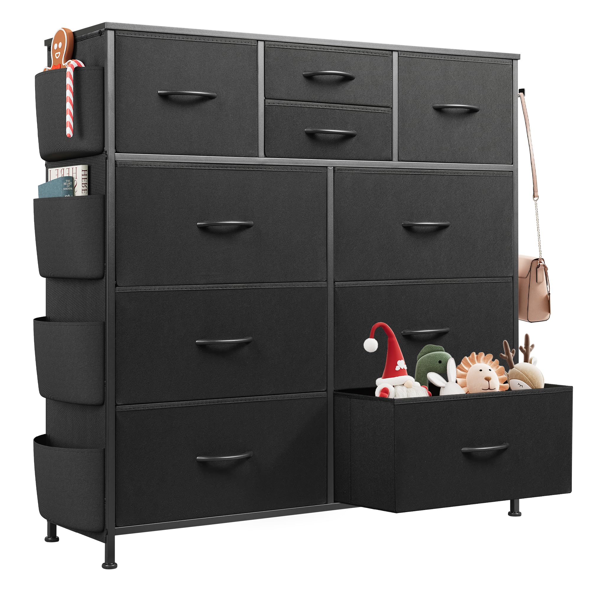 Dresser for Bedroom with 10 Drawers, Fabric Dresser Chest of Drawers