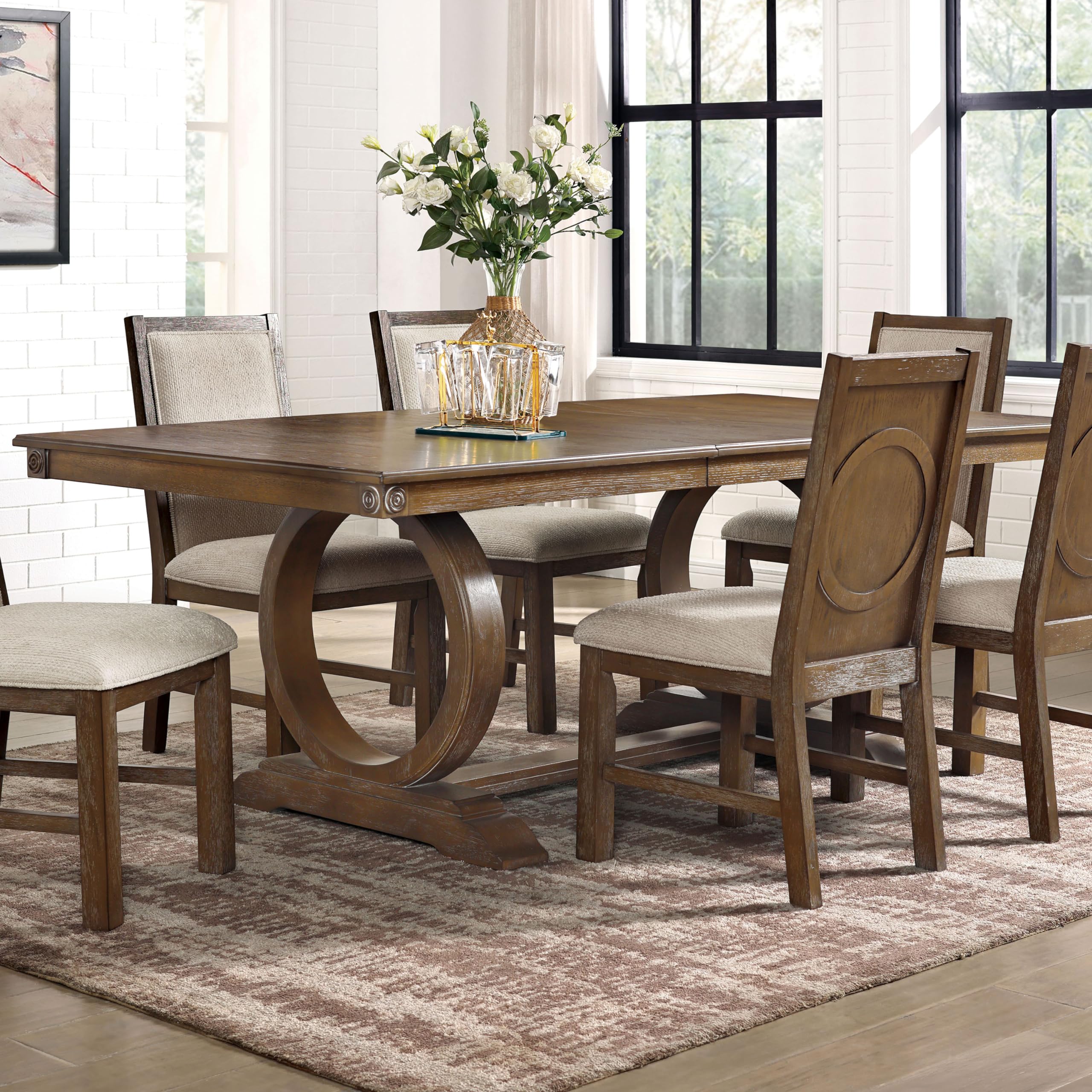 East West Furniture CACL5-LWH-C 5 Piece Dining Room Table Set Includes