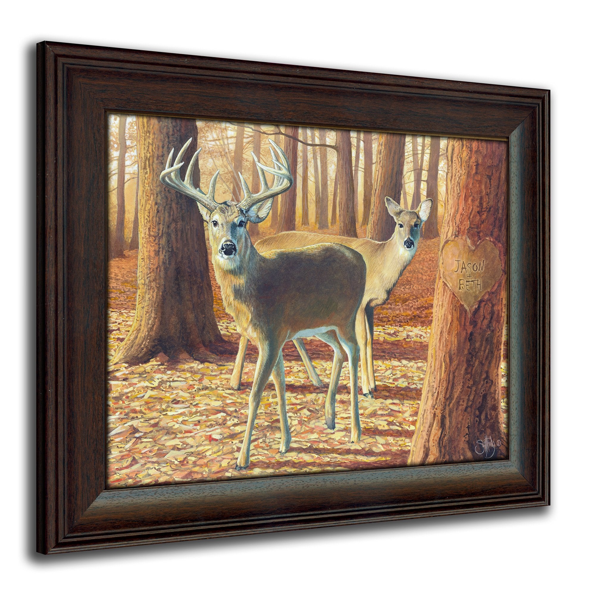 Personalized Romantic Wildlife Themed Art | Customized with Your Names |Unique Wedding