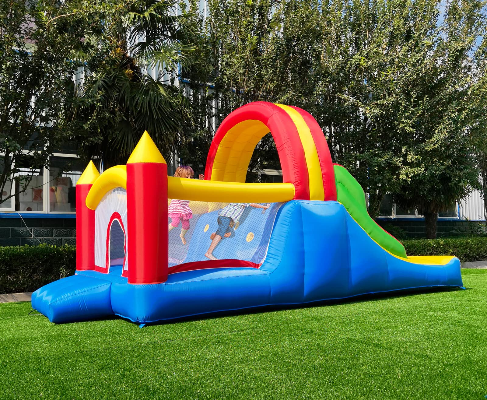 16x7.2FT Inflatable Bounce House with 2 Racing Slides & Large Climbing Wall