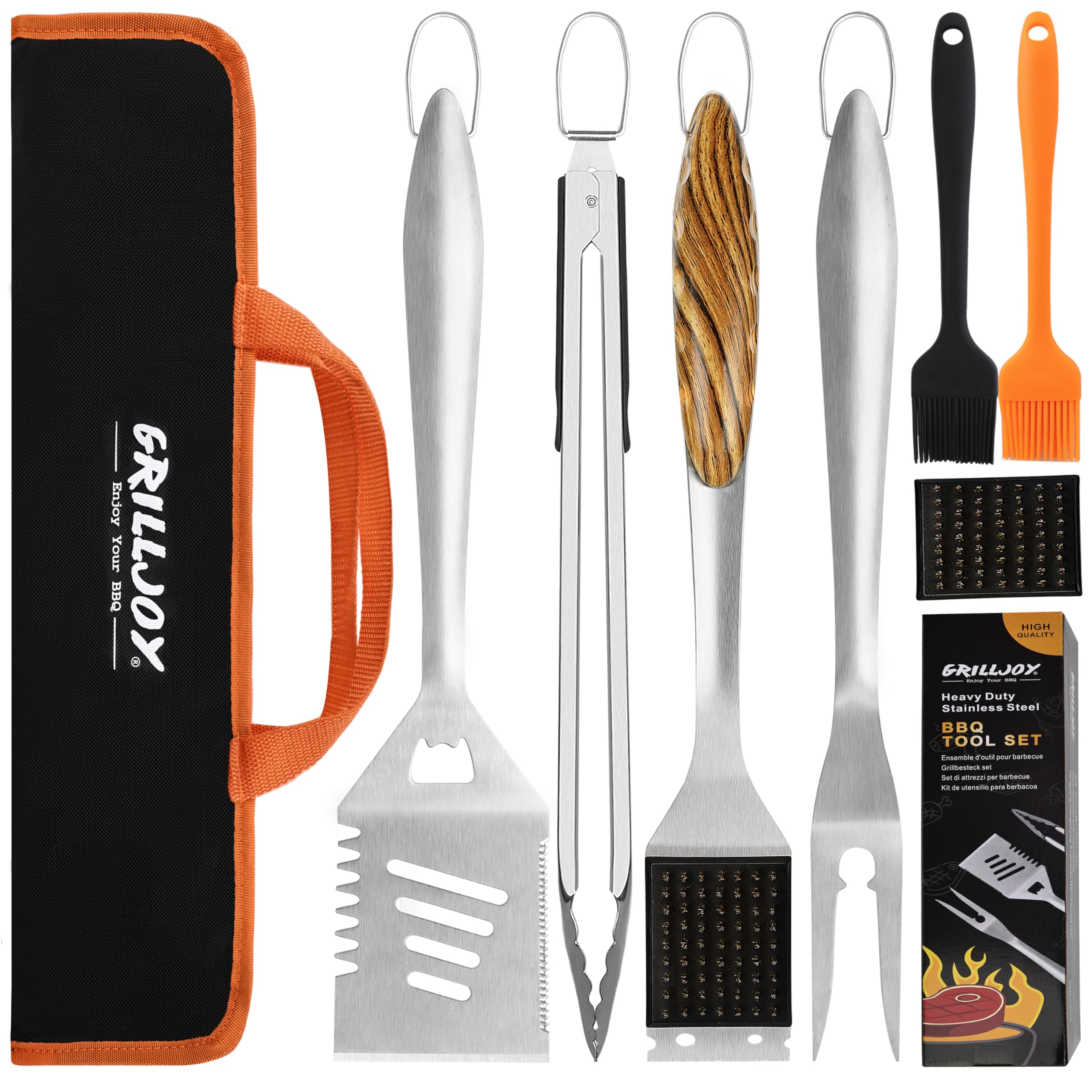 Heavy Duty BBQ Grill Tools Set with Extra Thick Stainless Steel Spatula