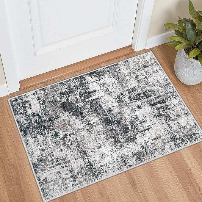 Area Rug 8x10 for Living Room: Abstract Large Rugs Neutral Modern Carpet