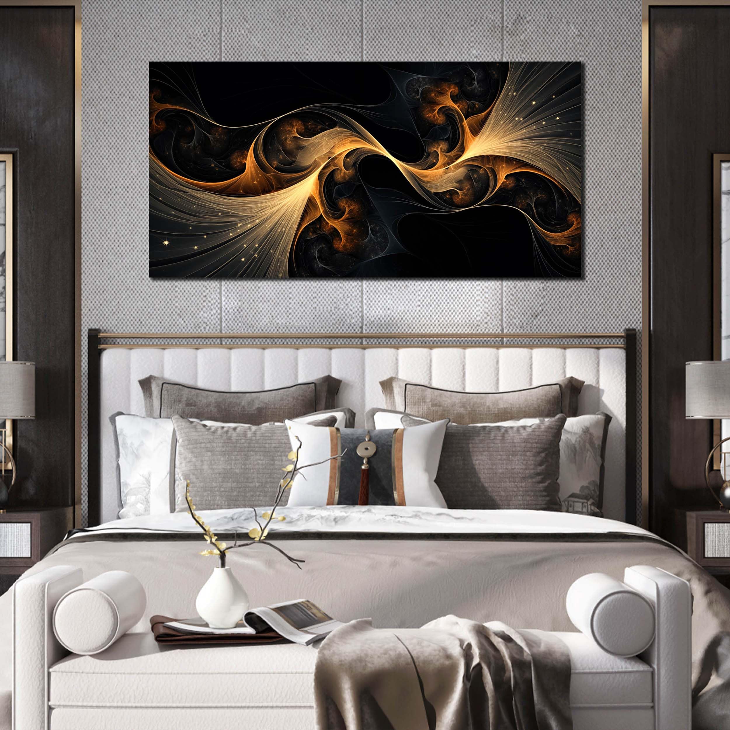Abstract Wall Art for Bedroom Black Canvas Wall Decor for Living Room Modern Picture